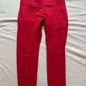 Outdoor Voices Red Leggings with Wide Waistband
